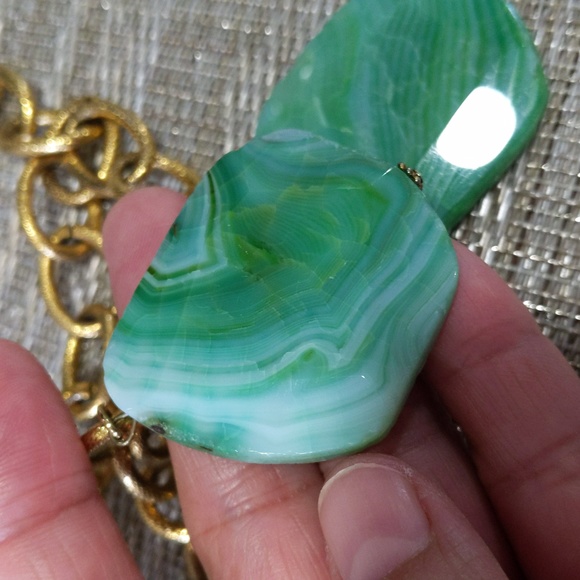 VINTAGE Genuine Stone Statement Necklace - Picture 9 of 12